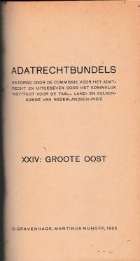 Image of ADATRECHTBUNDELS XXIV : GROOTE OOST (A.1/1925)