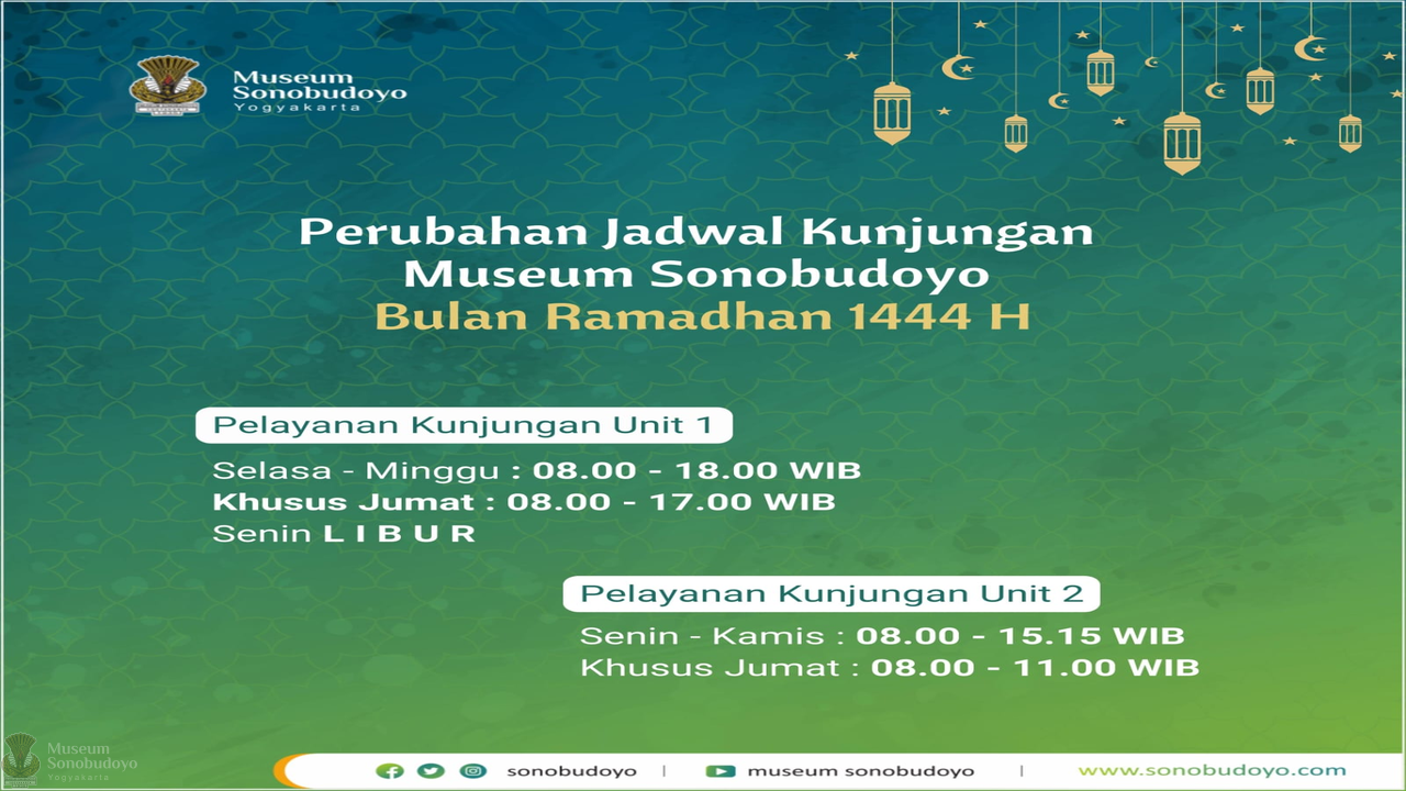 Sonobudoyo Museum Visit Schedule for the Month of Ramadan